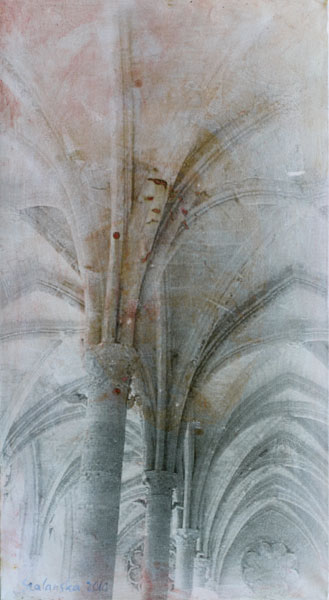 Gewölbe in KupferfarbeSilbergelatineabzug, Öl110 x 60