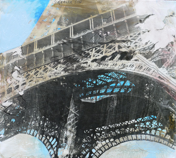 EiffelturmSilbergelatineabzug, Öl80 x 90